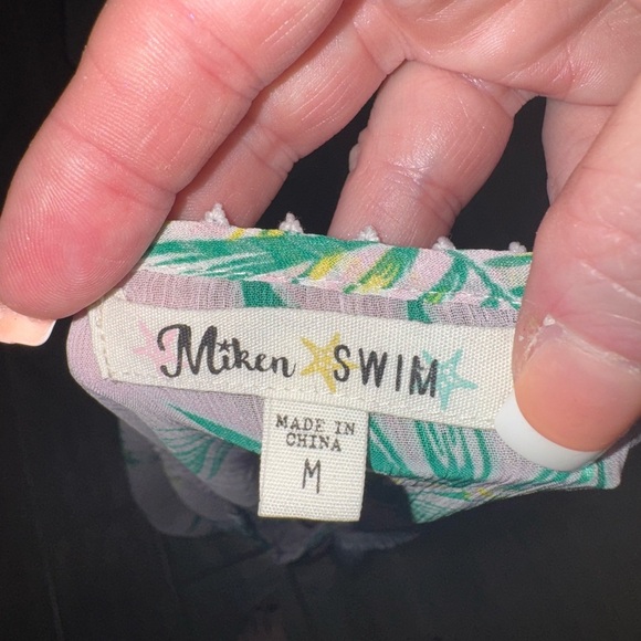 Miken SAMMY HIBISCUS MULTI ' Printed Caftan Swim Cover-Up, US Medium - Picture 8 of 8